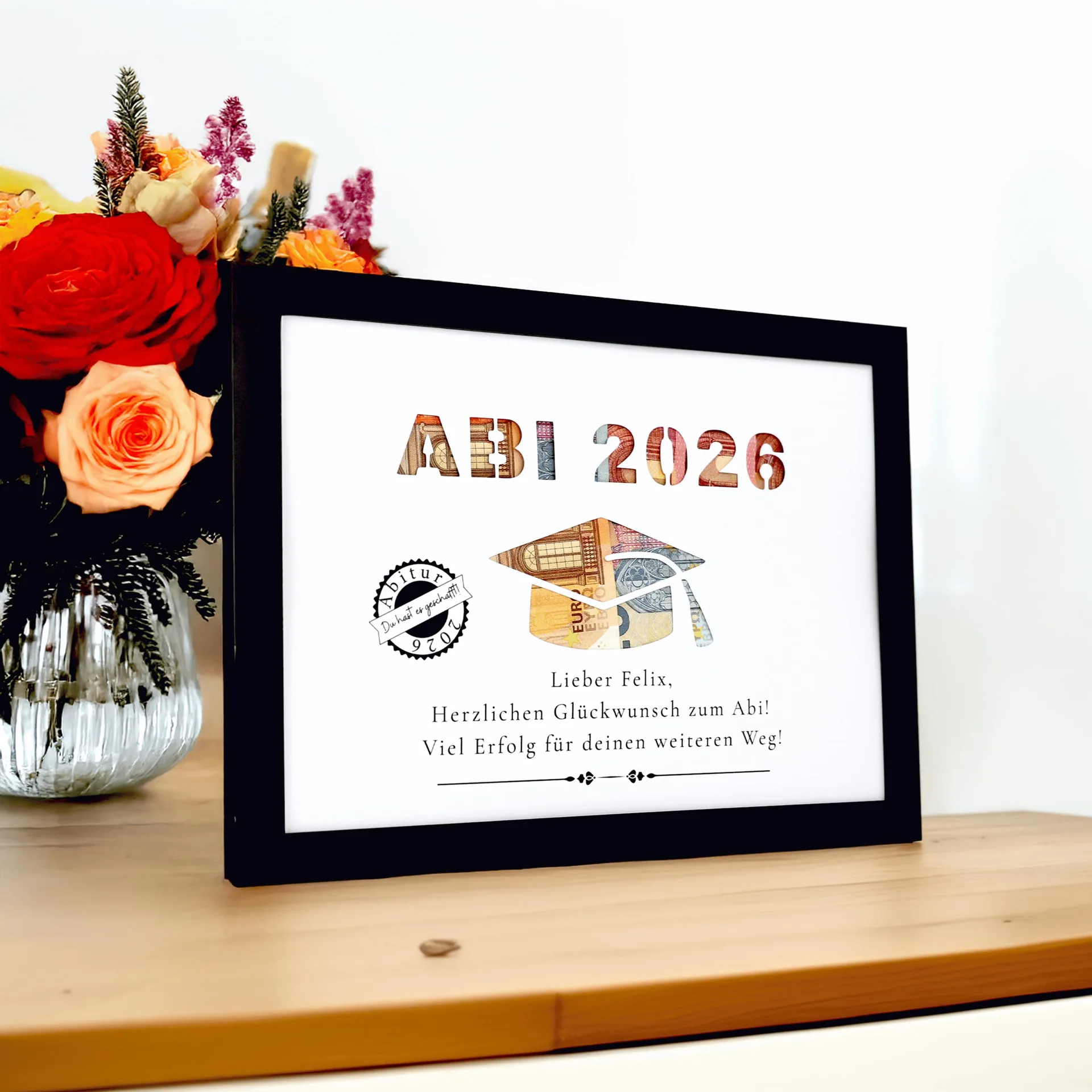 Personalisierte Abitur Geschenke, Abitur Geschenk Mädchen Junge, Abitur 2026 Geldgeschenk