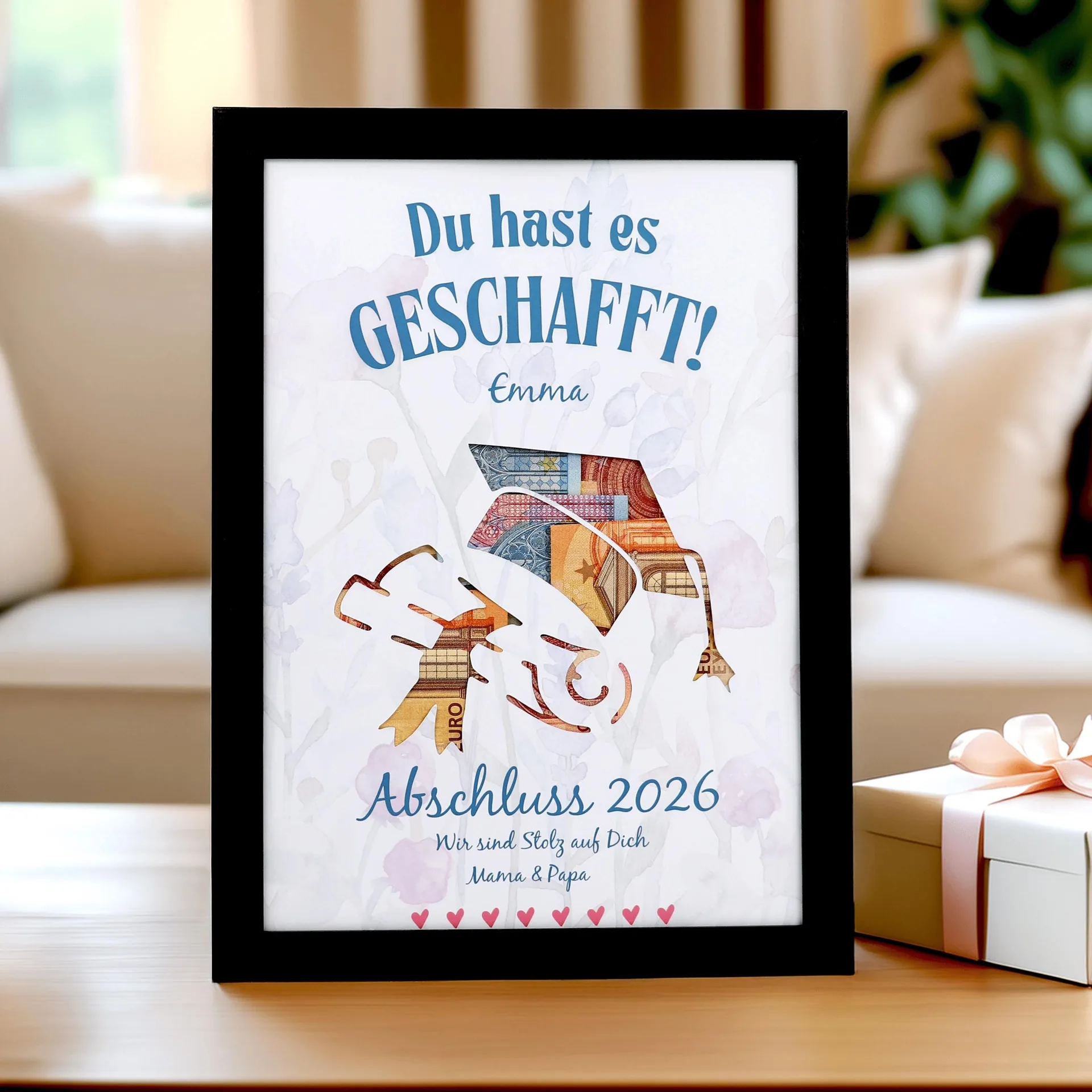 Abschluss 2026 Geldgeschenk, Personalisierte Abschluss Geschenke