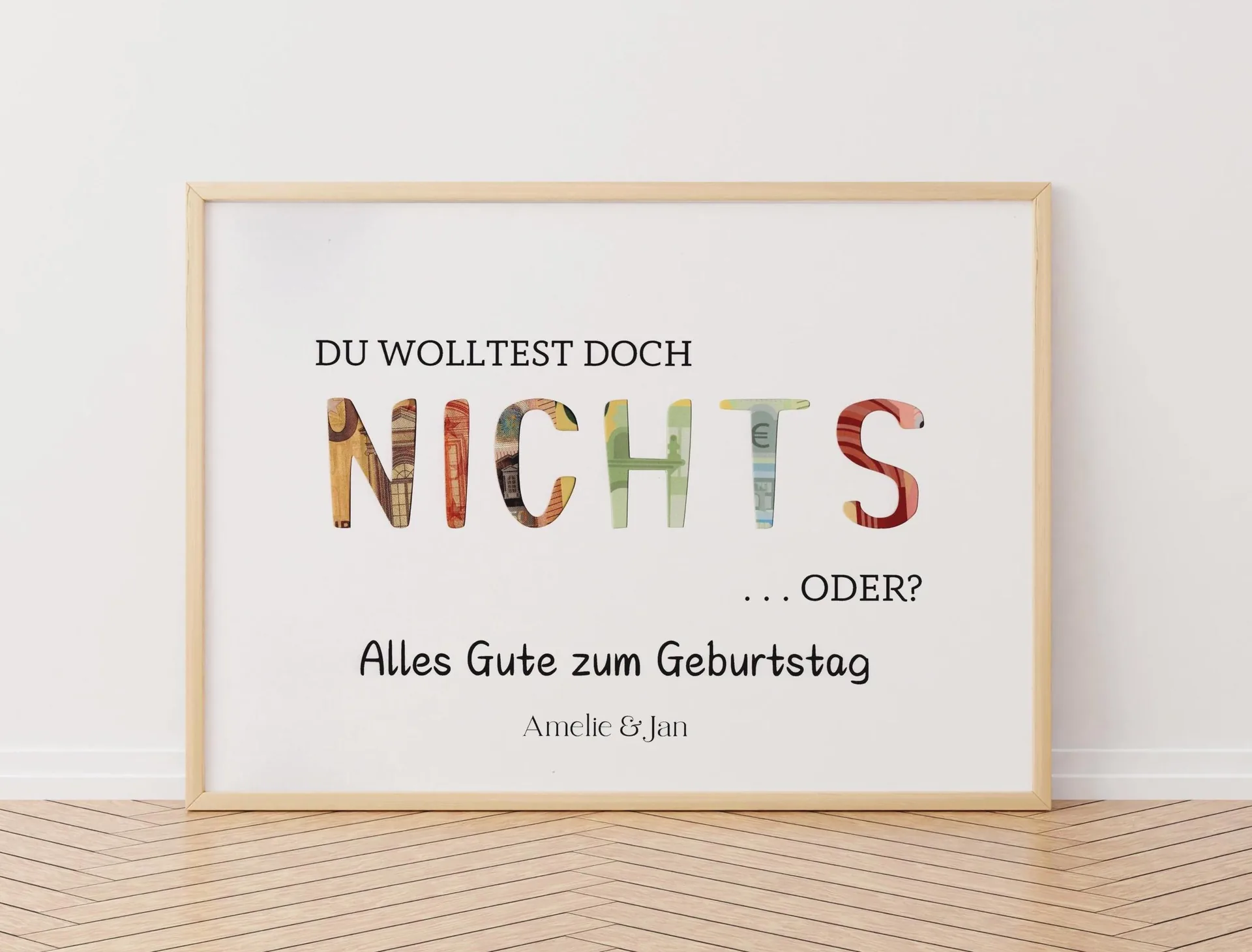 Personalisierte Geldgeschenk Nichts | Witziges Geschenkidee | Nichts zum Geburtstag