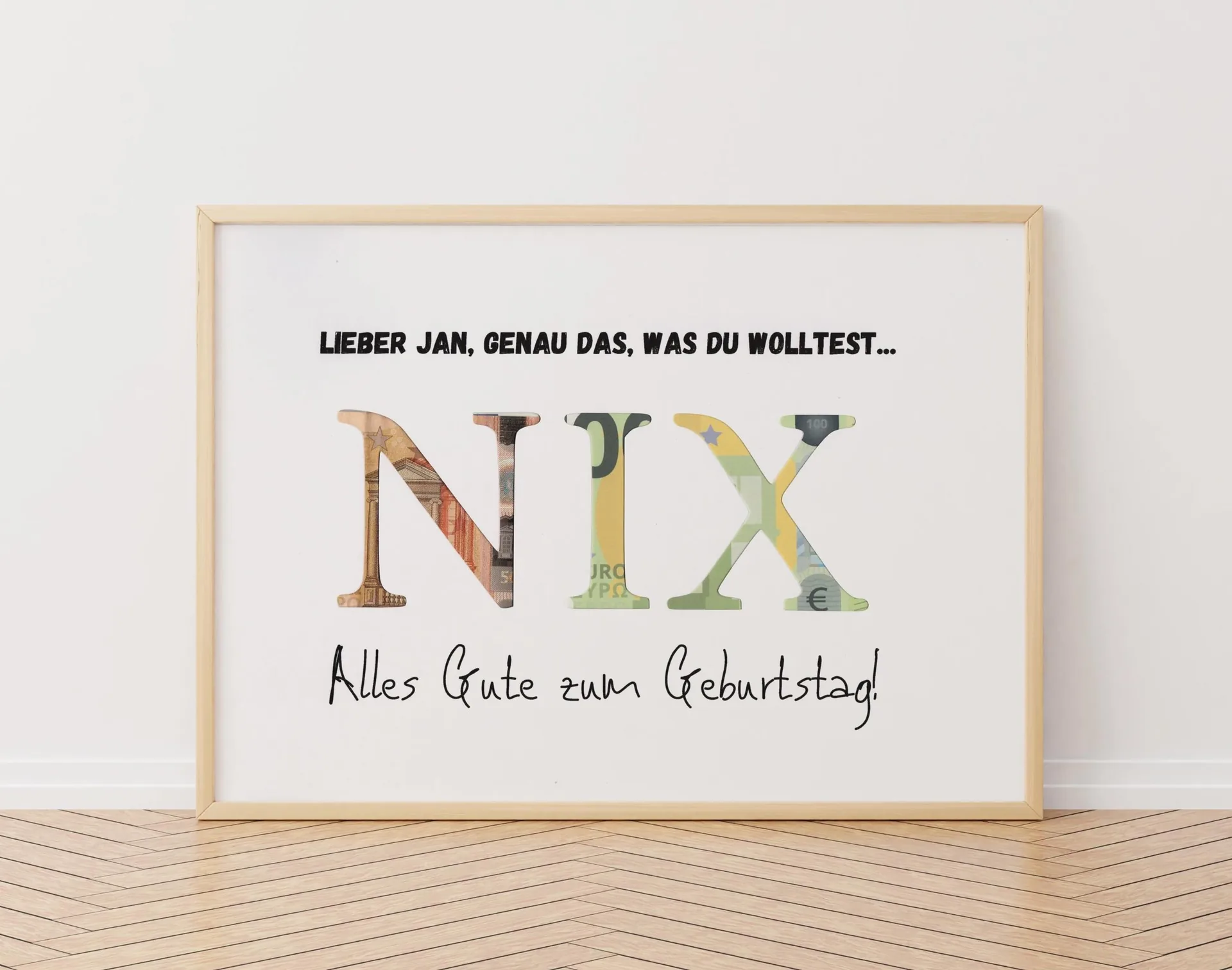 Personalisierte Geldgeschenk NIX | Witziges Geschenkidee | Nichts zum Geburtstag