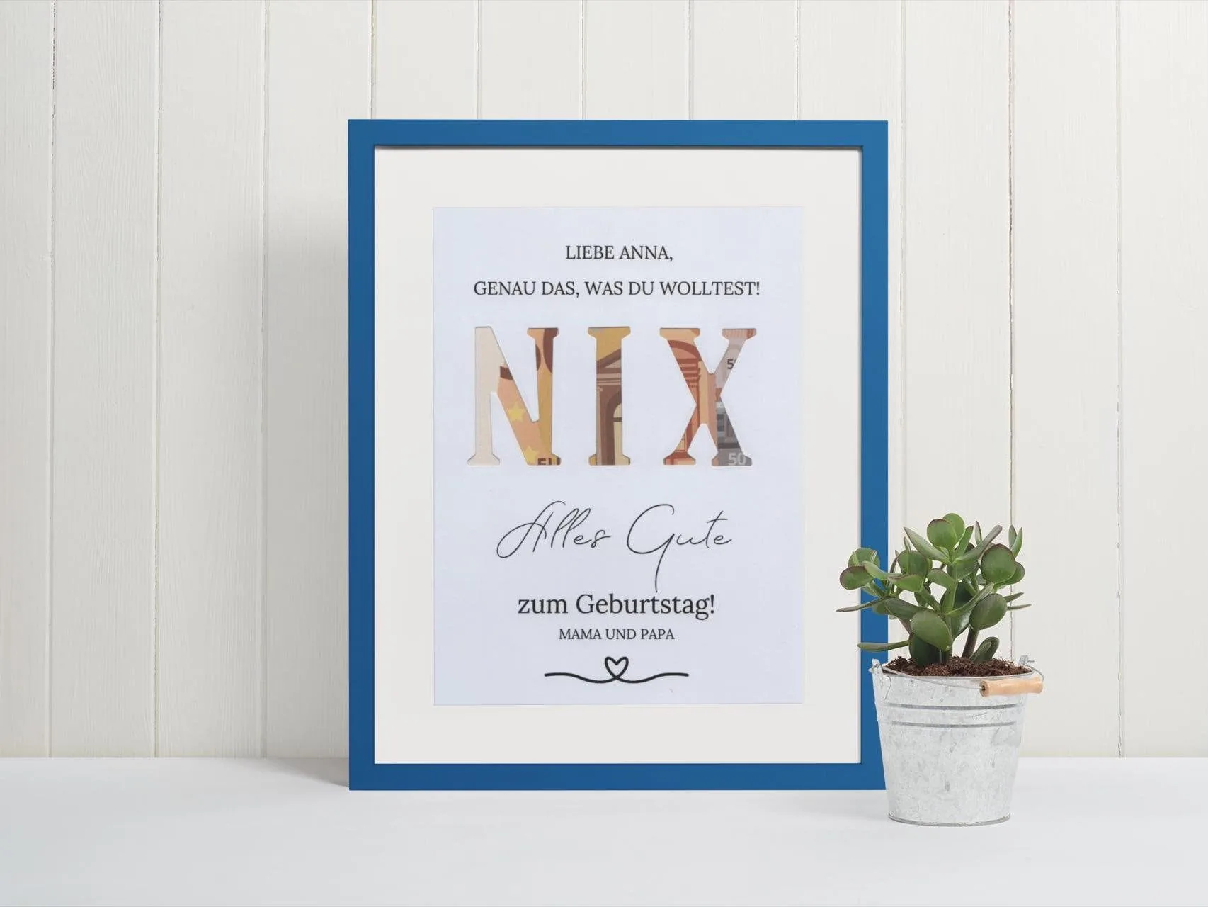 Personalisierte Geburtstag Geldgeschenk, DIY NIX A5 auf A4 Geburtstagsgeschenk