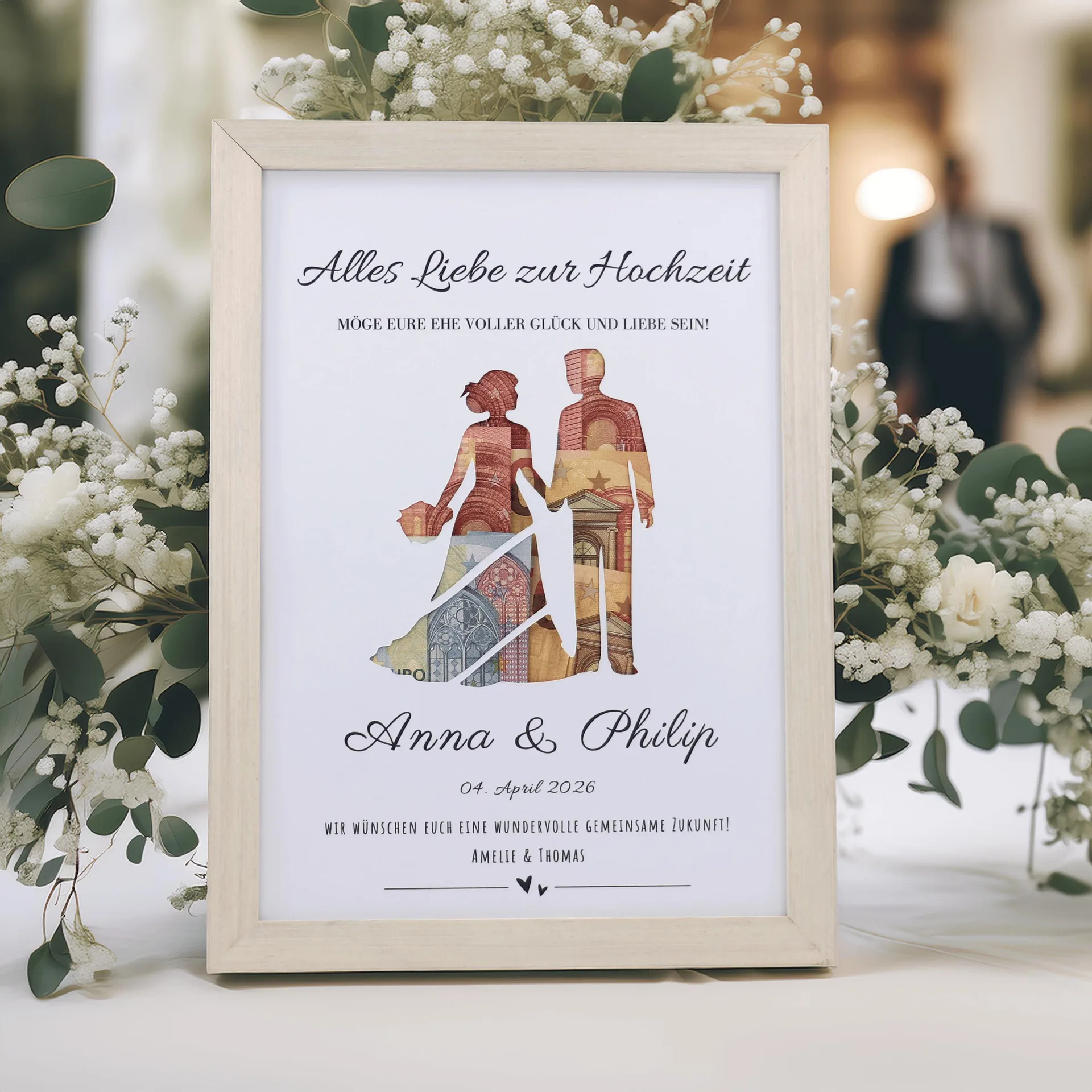 Geldgeschenk für Brautpaar, Personalisierte Hochzeit Geldgeschenk