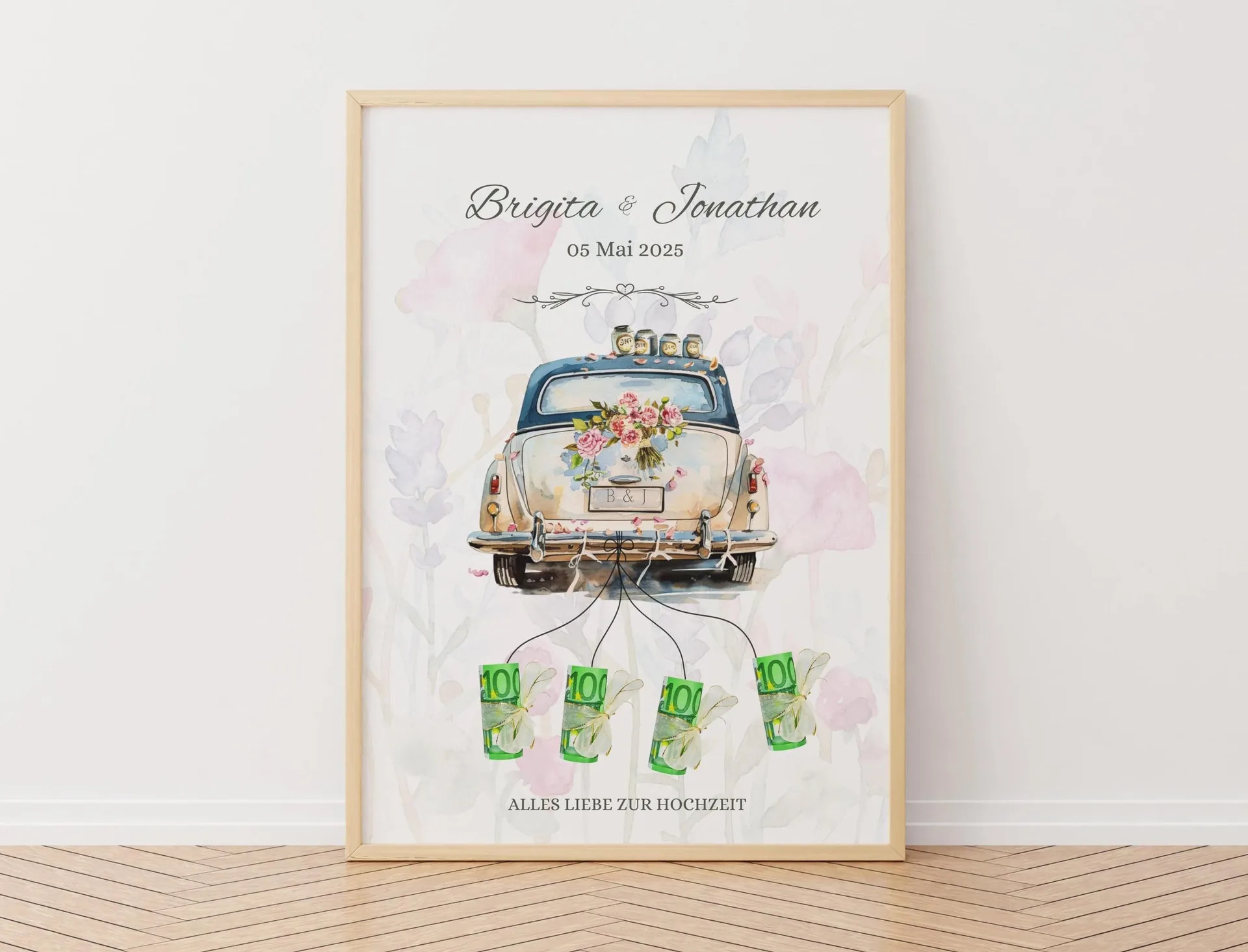 Hochzeitsauto Geldgeschenk, Personalisierte Hochzeitsgeschenke, DIY Flitterwochen Geschenk