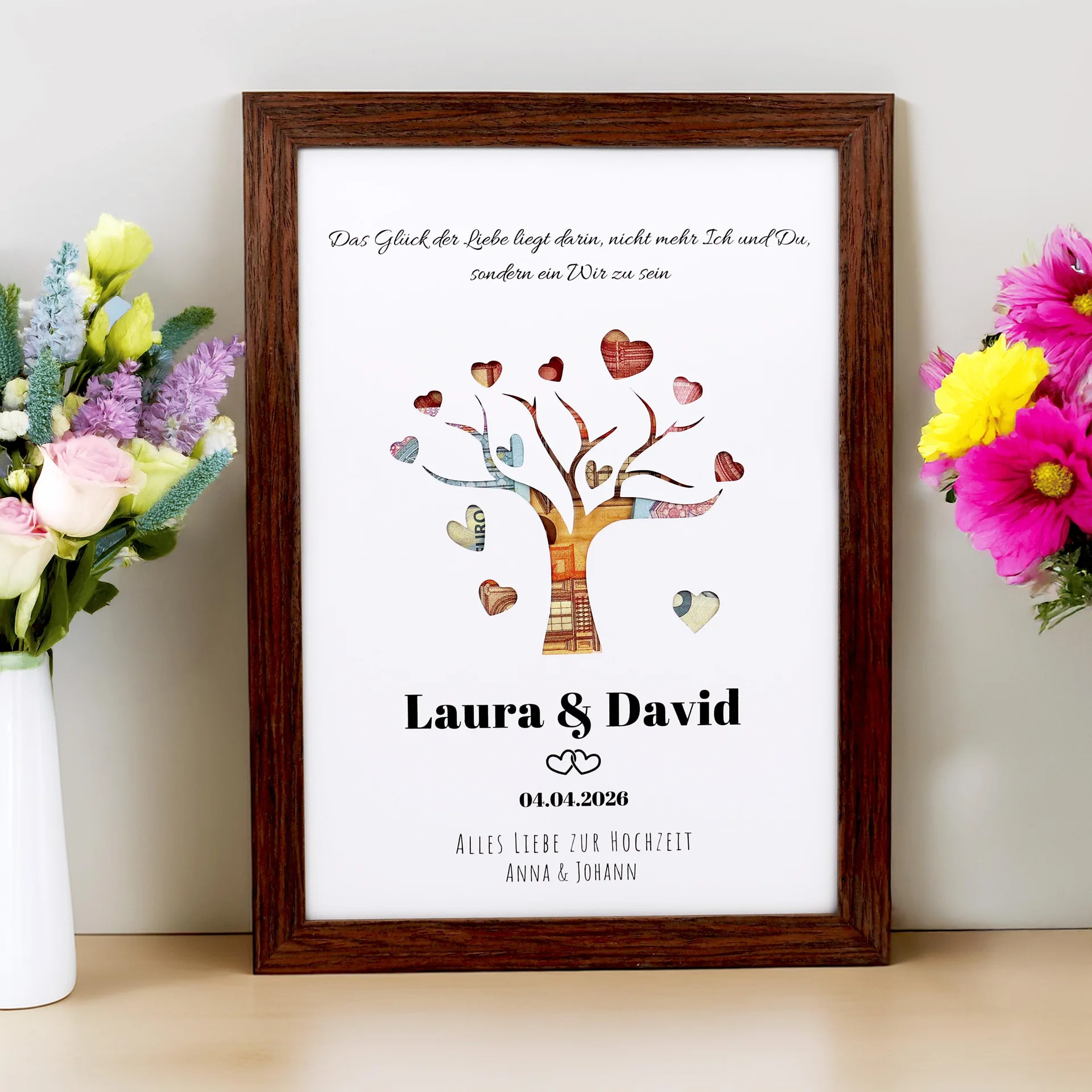 Personalisierte Hochzeit Geldgeschenk, DIY Perfekt ausgeschnitten