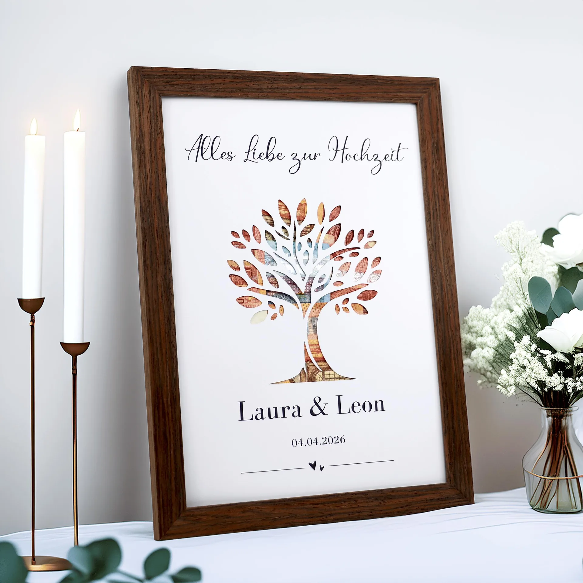 Personalisierte Hochzeit Geldgeschenk, DIY Perfekt ausgeschnitten