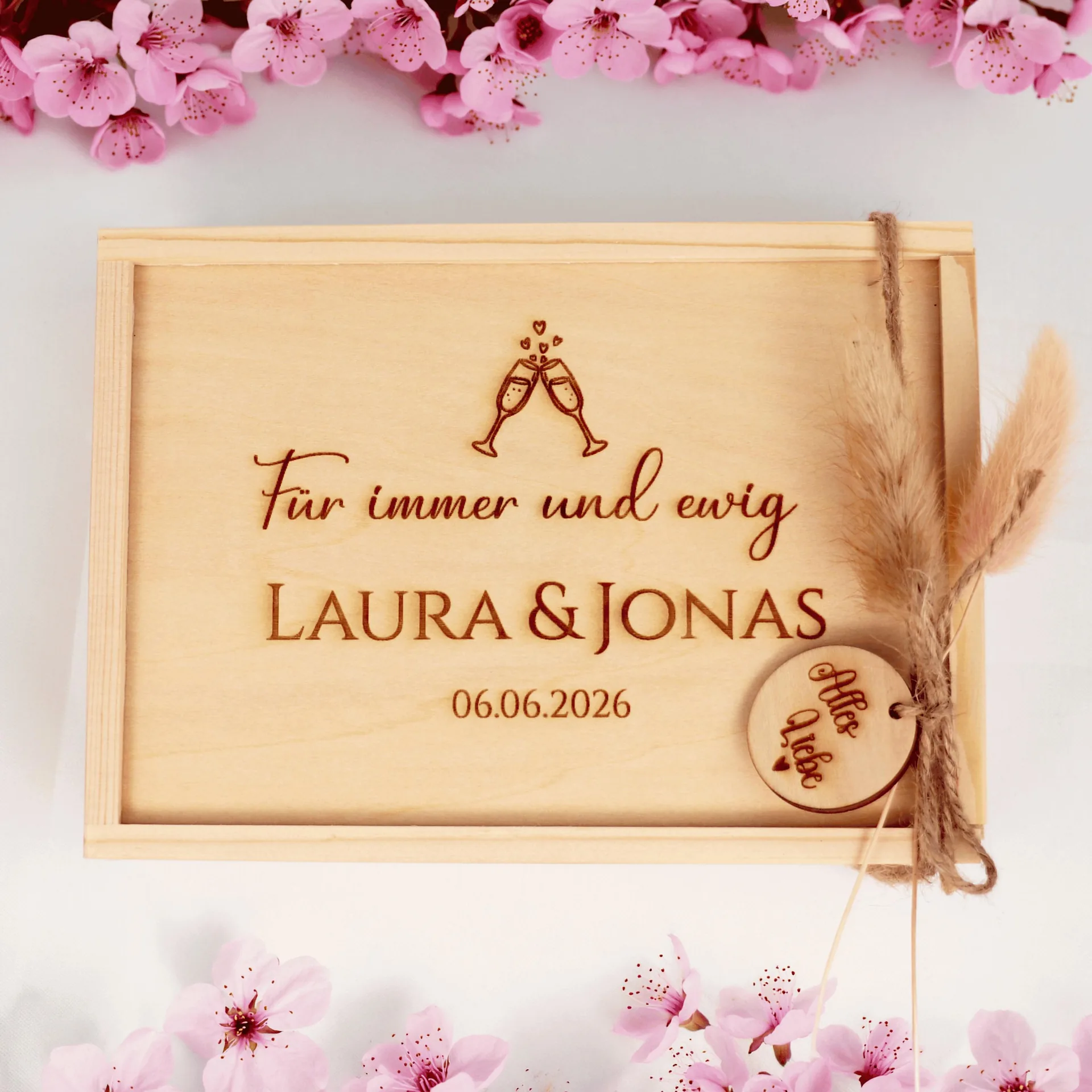 Personalisiertes Geldgeschenk zur Hochzeit Holzbox | Geldgeschenk zur Hochzeit | Reagenzglas