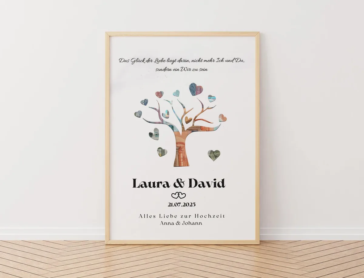 Personalisierte Hochzeit Geldgeschenk, DIY Perfekt ausgeschnitten