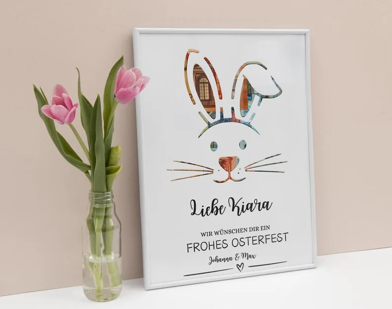 Personalisierte Ostern Geldgeschenk, Ostergeldgeschenk, Perfekt ausgeschnitten, A4 Bilderrahmen