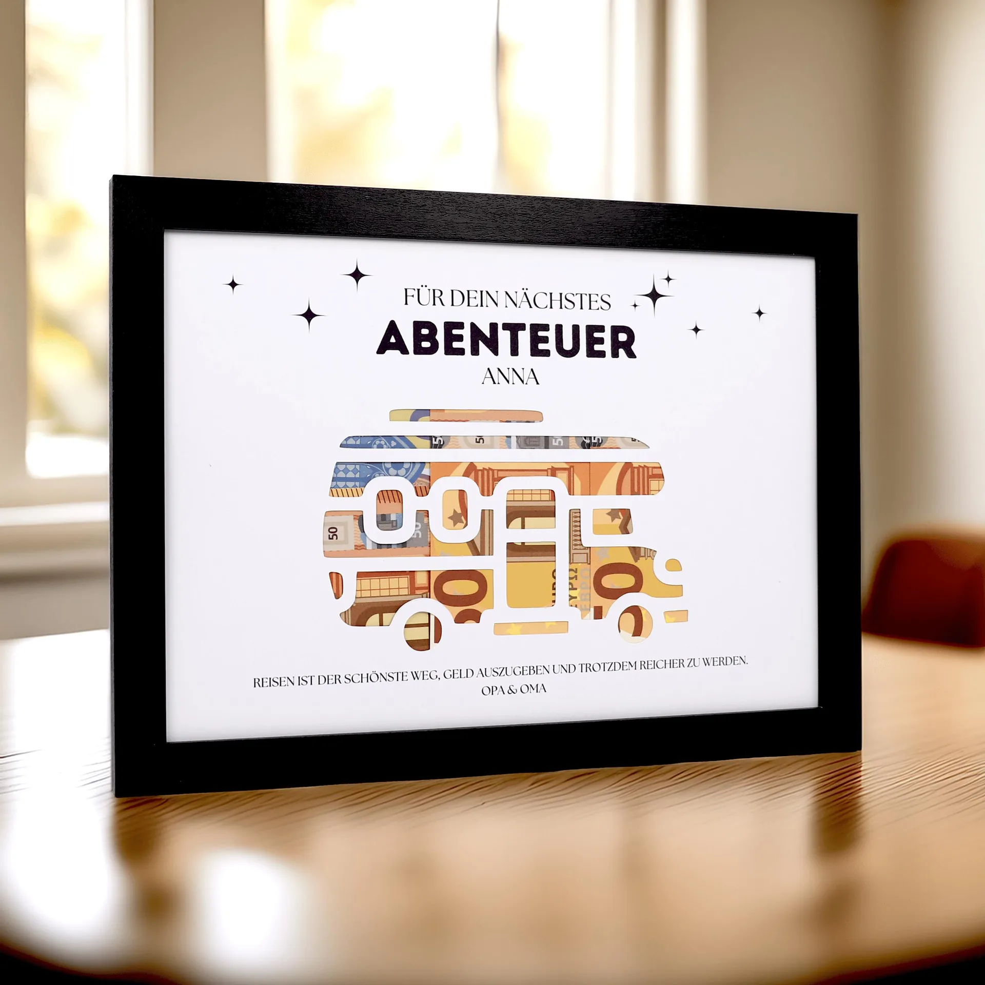 Personalisierte Geldgeschenk Reise | Für dein nächstes Abenteuer – personalisiert mit Name