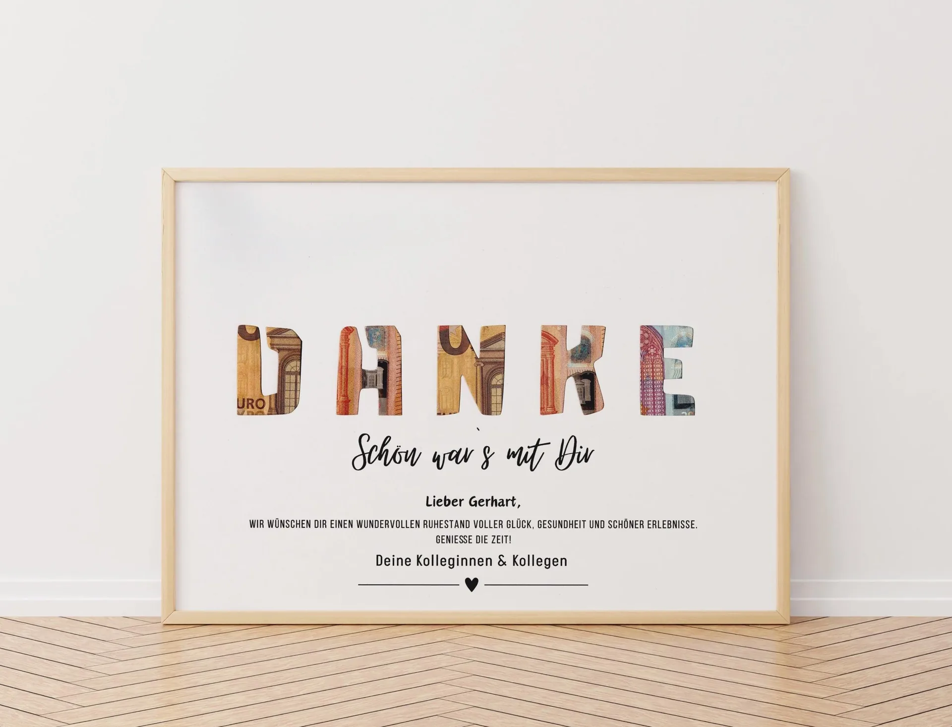 Personalisierte Ruhestand Geldgeschenk, Danke Abschiedsgeschenk