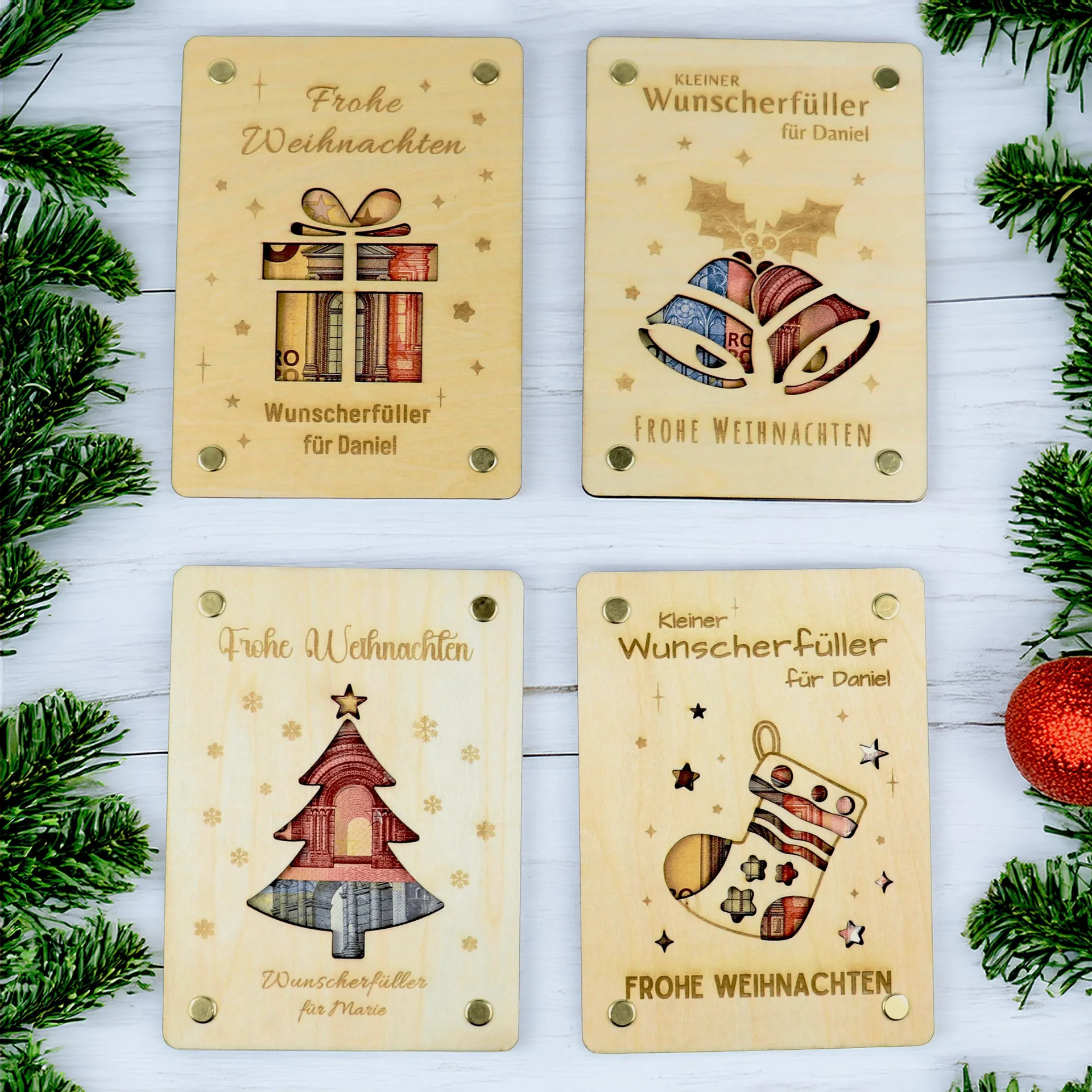 Wunscherfüller Weihnachtsgeschenk, Personalisiertes Weihnachten Geldgeschenk