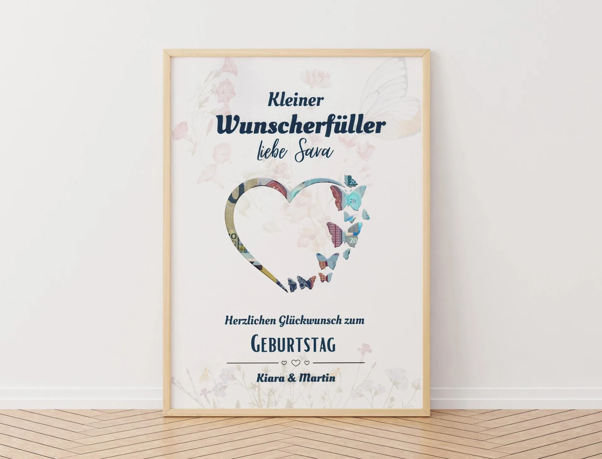 Wunscherfüller Personalisierter Geldgeschenk, Schmetterling Geldgeschenk